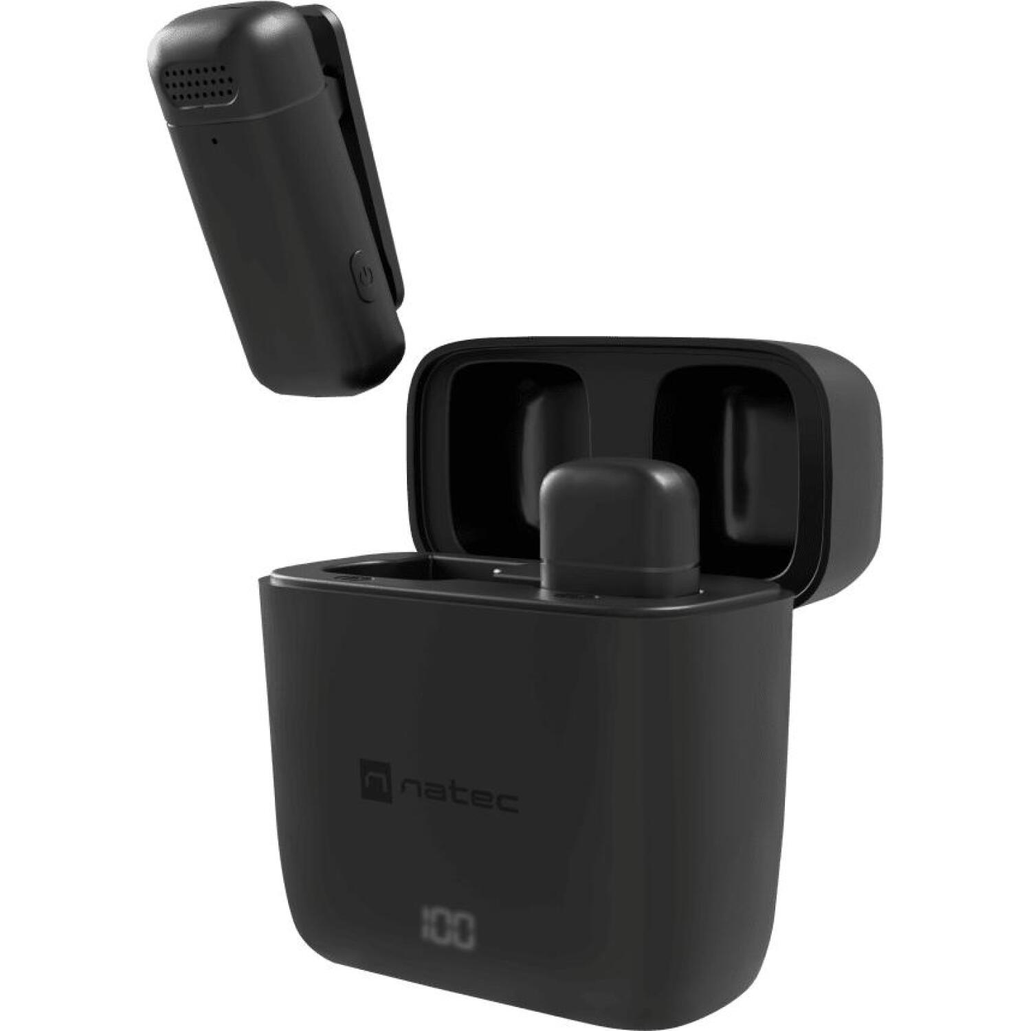 Natec Hopper NMI-2253 комплект микрофонов, USB-C, беспроводной, 20-20кГц, -38дБ, ENC, 4ч (NMI-2253)
