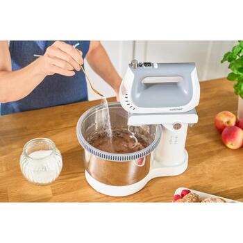 Zelmer ZHM2659 ручной миксер, 70305529P, 1400 Вт, 3.8 л, 5 скоростей, 2 крюка для теста, 2 венчика, стальная чаша, подставка (70305529P)