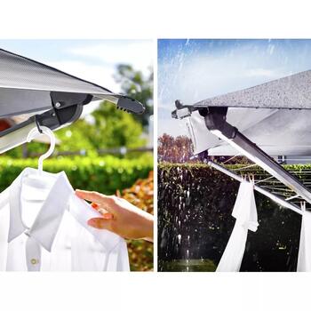 Leifheit LinoProtect 400 1082100, rotējošais veļas žāvētājs, 40m, 4 veļas mašīnas, jumts, 8 pakaramie (1082100)