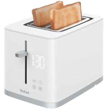 Tefal Тостер TT693110, 850 Вт, 2 слота, Пластик, Белый, 7 уровней поджаривания, Съемный лоток для крошек, Автоцентрирование (TT693110)