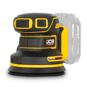 JCB JCB-18POS-125 Professional 18V бесщеточная эксцентриковая шлифмашина для дерева металла и краски 125мм 8000-12500об/мин 3 скорости (JCB-18POS-125)