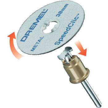 SpeedClick stiprinājuma kāts un 2 diski metālam D=38 2615S406JC DREMEL (2615S406JC)