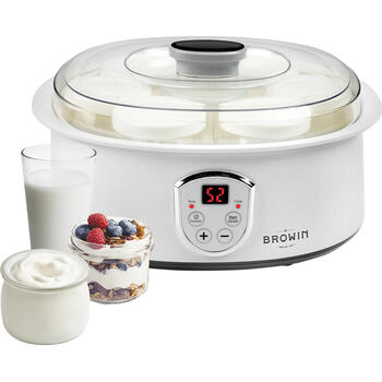 Browin Йогуртница 801015, 7 банок, 1.3 L, 20 W, 1-48 ч, 20-60 °C, сетевой шнур (801015)