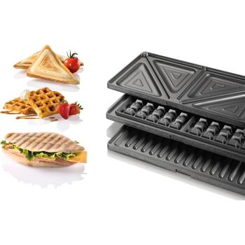 Gorenje Sviestmaižu gatavotājs SM703GCB, 700 W, 3 plātes, 2 konditorejas izstrādājumi, melns, viegli tīrāms, neslīdošas kājas (SM703GCB)