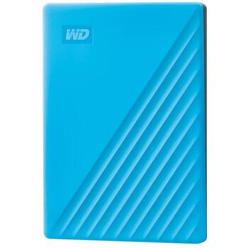 WD My Passport внешний жесткий диск, 4 ТБ, USB 3.2 Gen 1, синий, WDBPKJ0040BBL-WESN, 256-битный AES, WD Discovery (WDBPKJ0040BBL-WESN)
