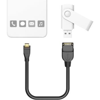 Hama USB кабель 00173892, 0.15м, 480Mbit/s, микро-USB штекер, USB Type-A гнездо, черный, USB OTG (00173892)