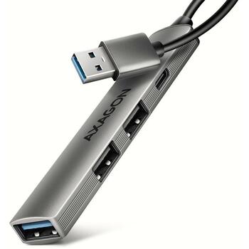 Axagon USB centrmezgls HUE-STA 4 porti, 1× USB-C 480Mbps, 3× USB-A 5Gbps, kabelis 12 cm (HUE-STA)