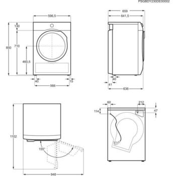 Electrolux сушильная машина с тепловым насосом EW8D585UCE, 8кг, 550Вт, 230В, 63дБ, инверторный двигатель, LCD, белый (EW8D585UCE)