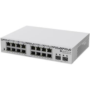 Mikrotik управляемый коммутатор CSS318-16G-2S+IN, 16 x 1000M RJ-45, 2 x SFP+, 13W, SwOS, белый (CSS318-16G-2S+IN)