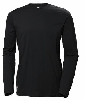 Helly Hansen женская рубашка Manchester 79159_990-XL, XL, черный, 100% хлопок, 150 г, длинные рукава, воротник в рубчик (79159_990-XL)