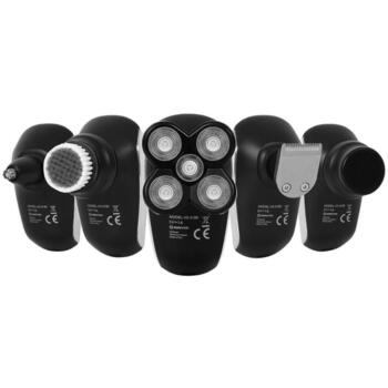 Manta Matu un bārdas trimmeris HS-01BK, 5 uzgaļi, IPX7, USB-C, 3 garuma iestatījumi, 90min uzlāde, 90min darbība (HS-01BK)