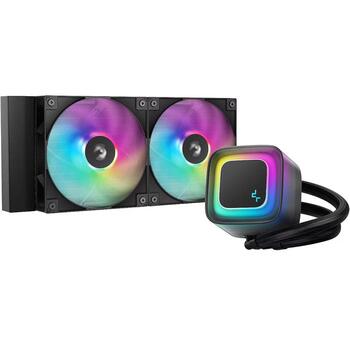 Deepcool Ūdens dzesētājs LE240 V2 R-LE240-BKAMMC-G-2, 75.89 cfm, 2 ventilatori, 31.6 dBA, 500-2100 RPM, RGB (R-LE240-BKAMMC-G-2)