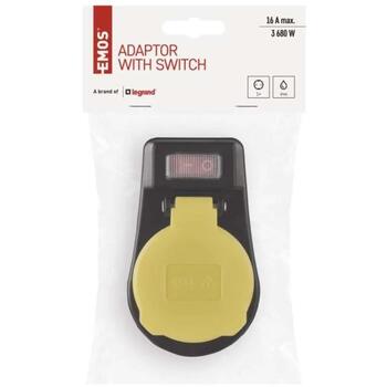 Emos Розетка с выключателем P00292, 1x2P+PE, 3 680 W, IP44, черный, защита от детей (P00292)