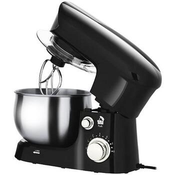 Adler планетарный кухонный комбайн AD 4226b, 3 L, 700 W, 6 скоростей, нержавеющая сталь чаша, крюк для теста, венчики: 3 (AD 4226 black)