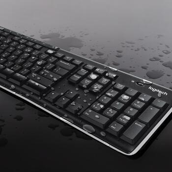 Logitech клавиатура беспроводной комплект 920-004508, 10 м, QWERTY, черный, 36 месяцев работы от батареи, 3 кнопки (920-004508)