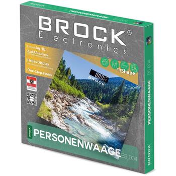 Brock BS 004 напольные весы, 2xAAA, 180кг, 1г, 30x30см, подсветка, автоотключение (BS 004)