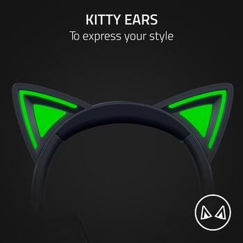 Razer Kraken Kitty V2 austiņas RZ04-04730100-R3M1, vadu, USB-A, 20-20000 Hz, 32 Ω, 40 mm, RGB apgaismojums, mikrofons (RZ04-04730100-R3M1)