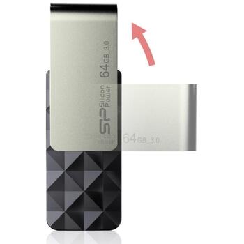 Silicon Power Blaze B30 USB флеш-накопитель SP064GBUF3B30V1K, 64 ГБ, USB 3.0, черный, 256-bit AES, 0-70 °C (SP064GBUF3B30V1K)