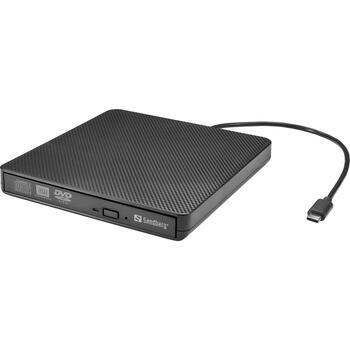 Sandberg 136-62 USB-C/A DVD-привод, DVD Super Multi DL, USB-C, лоток, черный, CD-R/RW, DVD±R/RW, DVD-RAM (136-62)