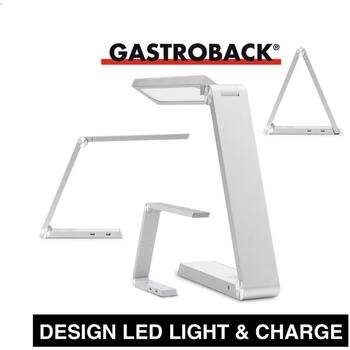 Gastroback Настольная лампа 60000, 120 Вт, 2 USB порта, Qi беспроводная зарядка, 2700-6500 °K, 950 люкс, класс A (60000)
