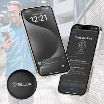 Tellur Anti-Lost Device TLL173021, 10g, 1gads, BLE 5.2, 20m, maināma baterija, Apple Find My (TLL173021)