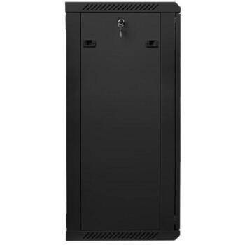 Lanberg настенный шкаф WF01-6422-10B, 600x450mm, 22U, 60kg, IP20, стеклянные двери, 4 вертикальные направляющие (WF01-6422-10B)
