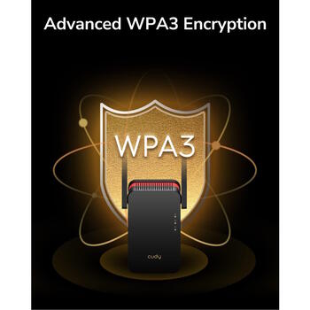 Cudy RE3000 WiFi 6 Mesh репитер, AX3000, 2.4+5GHz, 2402+574Mbps, 1xGigabit, WPS, WPA3, черный (RE3000)