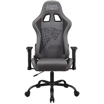 Subsonic Игровое Кресло SA5609-GOT1, черный с белой вышивкой, синтетическая кожа, 3 класс, металл, 5 колес, 14.5кг, 90° - 135° (SA5609-GOT1)