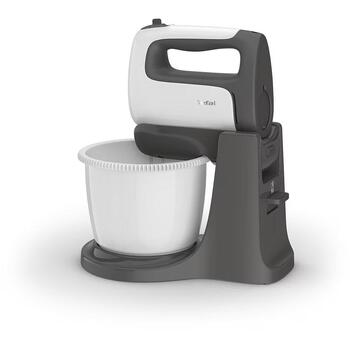 Tefal Prep'Mix+ Планетарный миксер HT464138, 500 Вт, 4,6 л, 5 скоростей, турбо режим, серый/белый (HT464138)