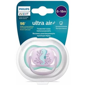 Philips Avent пустышка Ultra Air Deco SCF086/06, морской конек, 6-18M, 1 шт., силикон, ортодонтическая (SCF086/06)