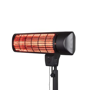 Eurom Q-time Golden 1800S infrasarkanais terases sildītājs grīdas 1800W IP24 halogēna 2 jaudas līmeņi līdz 20m2 melns (334166)