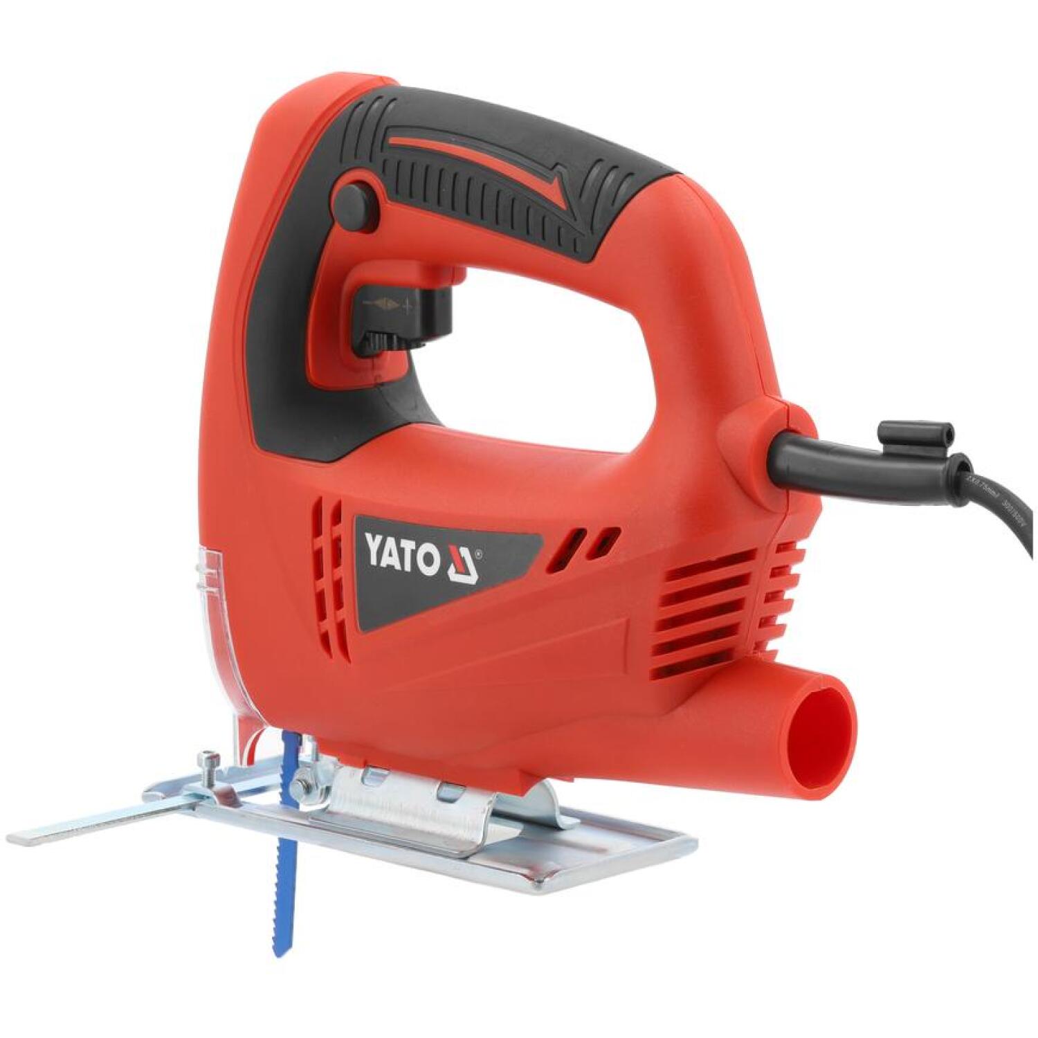 Yato elektriskā figūrzāģis YT-82265, 400 W, 220-240 V, 50/60 Hz, 600-3000 min⁻¹, 55 mm, 6 mm, 45 ˚, T tips, 3 m, IPX0, II klase (YT-82265)