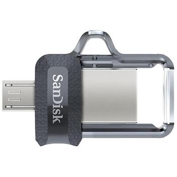 SanDisk USB флеш-накопитель SDDD3-128G-G46, 128 ГБ, USB Type-A / Micro-USB, скорость чтения 150 МБ/с, слайдер (SDDD3-128G-G46)