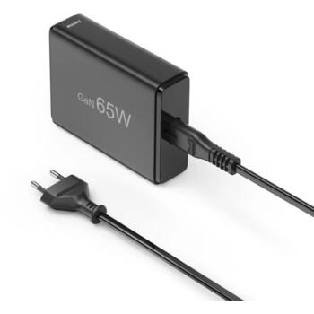 Hama 00201979 зарядное устройство, GaN, 65W, 2xUSB-C, 2xUSB-A, PD, QC 3.0, 1.5m, черный (00201979)