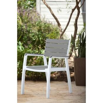 Keter Harmony Armchair 29201284, 59x60x86см, 4.3кг, белый/светло-серый, кресло для отдыха (29201284)