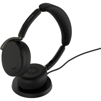 Jabra гарнитура Evolve3 65 Flex UC 36699-989-889, USB-C, Bluetooth 5.3, 80 ч, 6 микрофонов, ANC, беспроводная зарядка, черная (36699-989-889)