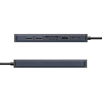 Hyper dokstacija HD4003GL, 7x1, 100W PD, USB-C 3.2 Gen 2, Thunderbolt 3, Thunderbolt 4, HDMI, vidusnakts zila (HD4003GL)
