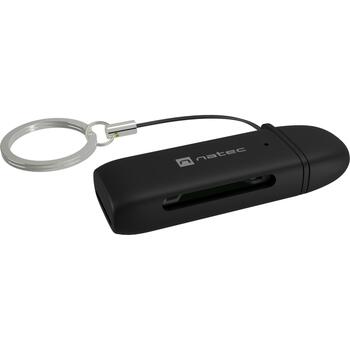 Natec SCARAB C NCZ-2365 картридер, USB-C 3.2 Gen 1, 5 Гбит/с, 2ТБ, 2 карты, черный (NCZ-2365)