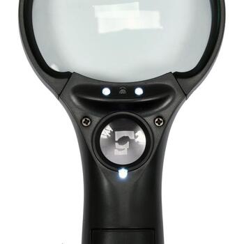 Yato Лупа YT-73845, 3x 75мм, 45x 20мм, 3+1 LED, UV LED, 3x1.5V AAA, ABS, акриловые линзы, фокусное расстояние 110мм, 15мм (YT-73845)