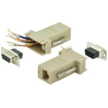 Digitus RS 232 адаптер AK-610516-000-I, DB-9 женский, RJ-45 женский, бежевый (AK-610516-000-I)
