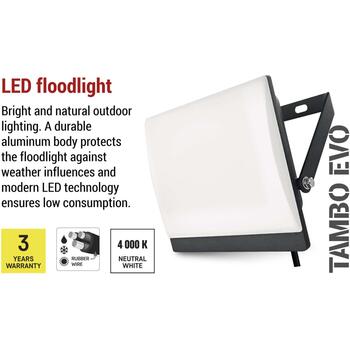 Emos LED прожектор TAMBO EVO ZS2544, 50 W, 5000 lm, IP65, черный, 4000 K, 110°, алюминий, пластик, 220-240 V (ZS2544)