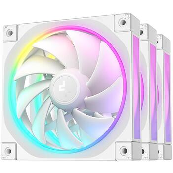 Deepcool Ventilators FL12 WH 3 IN 1 R-FL12-WHAPN3-G, 55 cfm, 32 dBA, 500-2150 rpm, 3 fāžu motors, ARGB Gen 2 (R-FL12-WHAPN3-G)
