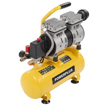Powerplus kompresors POWX17230S, 550W, 8bar, 105l/min, 6L, Bez eļļas, Kluss, Spiediena regulators (POWX17230S)