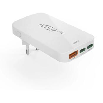 Hama Зарядное устройство 00201976, 100–240V, 65W, 3xUSB-C/USB-A, Power Delivery 3.0 (00201976)