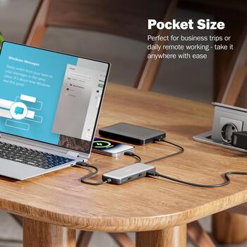 Digitus DA-70915 USB-C док-станция, 8 портов, 2x HDMI, 1x RJ-45, Gigabit Ethernet (DA-70915)