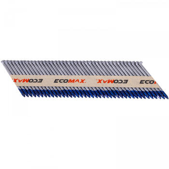 Ecomax гвозди для гвоздезабивного пистолета EMNA342950HDSMD&EMX, 50x2,9мм, 2000 шт, 34°, горячеоцинкованные, гладкие (EMNA342950HDSMD&EMX)