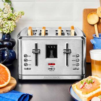 Gastroback 42396 Design Toaster Digital 4S, 4 ломтика, 1900 Вт, 7 программ, ЖК-дисплей, разморозка, подогрев (42396)