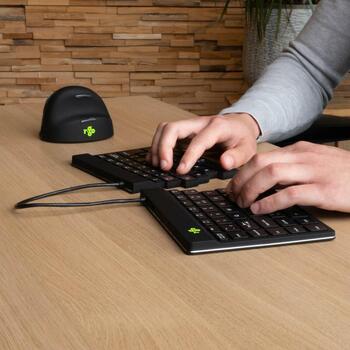 R-Go Tools клавиатура R-GO SPLIT BREAK, беспроводная, Bluetooth 5.0, QWERTY, черная, емкость аккумулятора 500 мАч (RGOSBUSWLBL)