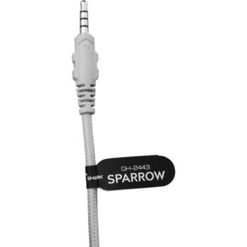 White Shark Наушники SPARROW WHITE, SPARROW WHITE, 165g, 32Ω, 2m, 2.0, 40mm, съемный микрофон, 3.5mm (SPARROW WHITE)