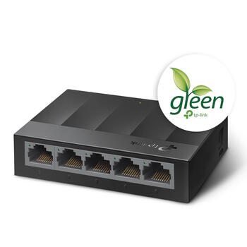 Сетевой коммутатор 5 × Gigabit 10/100/1000 Mbps RJ45 неуправляемый LS1005G 5 × 10/100/1000 Mbps Auto MDI MDIX без вентилятора Черный TP-Link (LS1005G)